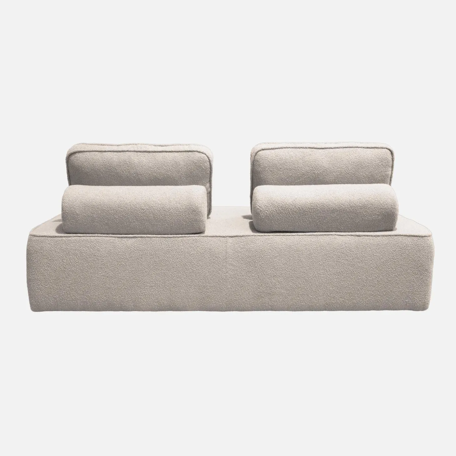 Set van 2 fauteuils met elk 2 zitplaatsen voor modulaire bank bouclé
