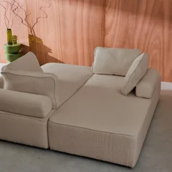 Set van 2 fauteuils met elk 2 zitplaatsen voor modulaire bank bouclé