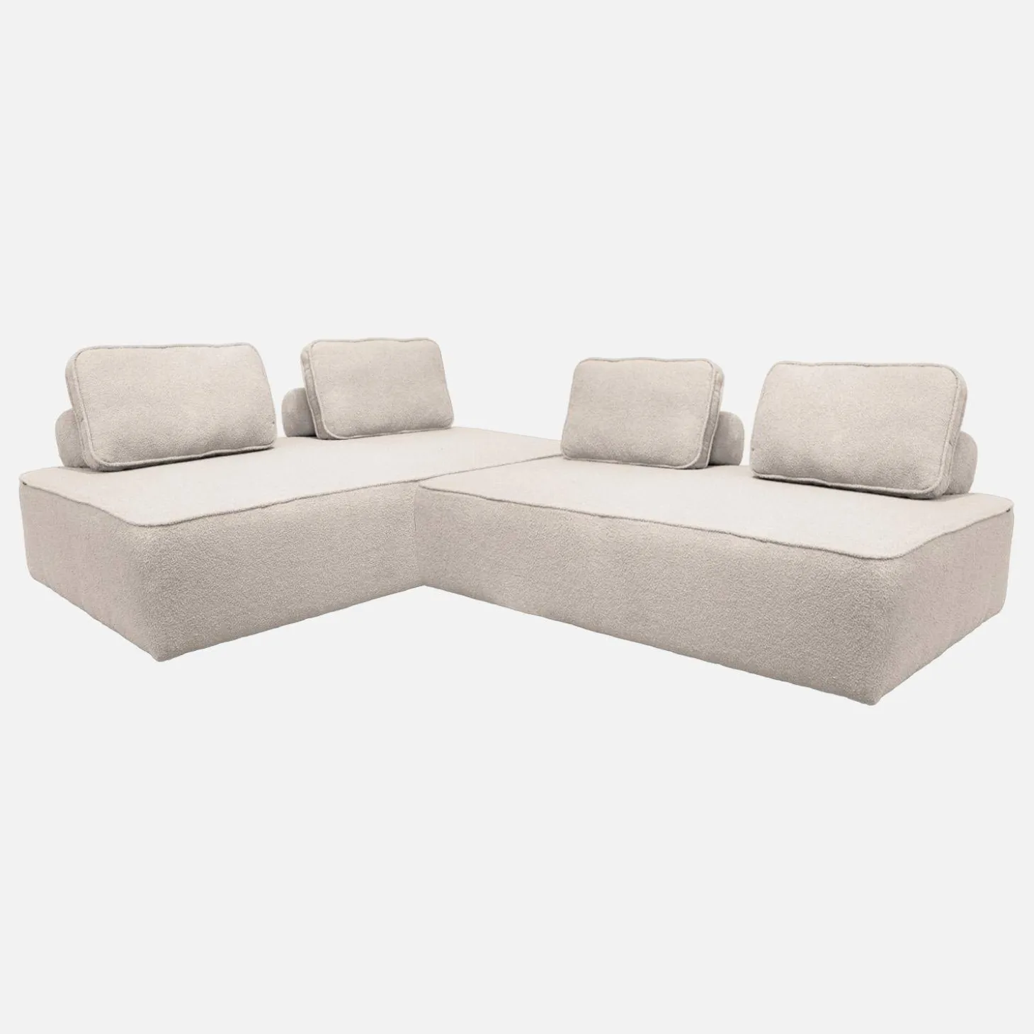 Set van 2 fauteuils met elk 2 zitplaatsen voor modulaire bank bouclé