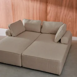 Set van 2 fauteuils met elk 2 zitplaatsen voor modulaire bank bouclé
