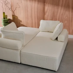 Set van 2 fauteuils met elk 2 zitplaatsen voor modulaire bank bouclé
