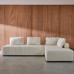 Set van 2 fauteuils met elk 2 zitplaatsen voor modulaire bank bouclé