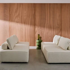 Set van 2 fauteuils met elk 2 zitplaatsen voor modulaire bank bouclé