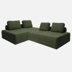 Set van 2 fauteuils met elk 2 zitplaatsen voor modulaire bank bouclé