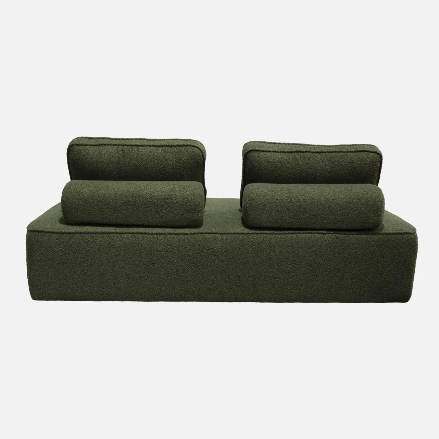 Set van 2 fauteuils met elk 2 zitplaatsen voor modulaire bank bouclé