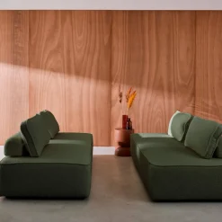 Set van 2 fauteuils met elk 2 zitplaatsen voor modulaire bank bouclé