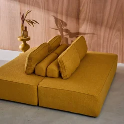 Set van 2 fauteuils met elk 2 zitplaatsen voor modulaire bank bouclé