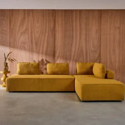 Set van 2 fauteuils met elk 2 zitplaatsen voor modulaire bank bouclé