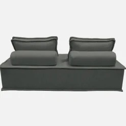 Set van 2 fauteuils met 2-zitsbank in stof, met kussen