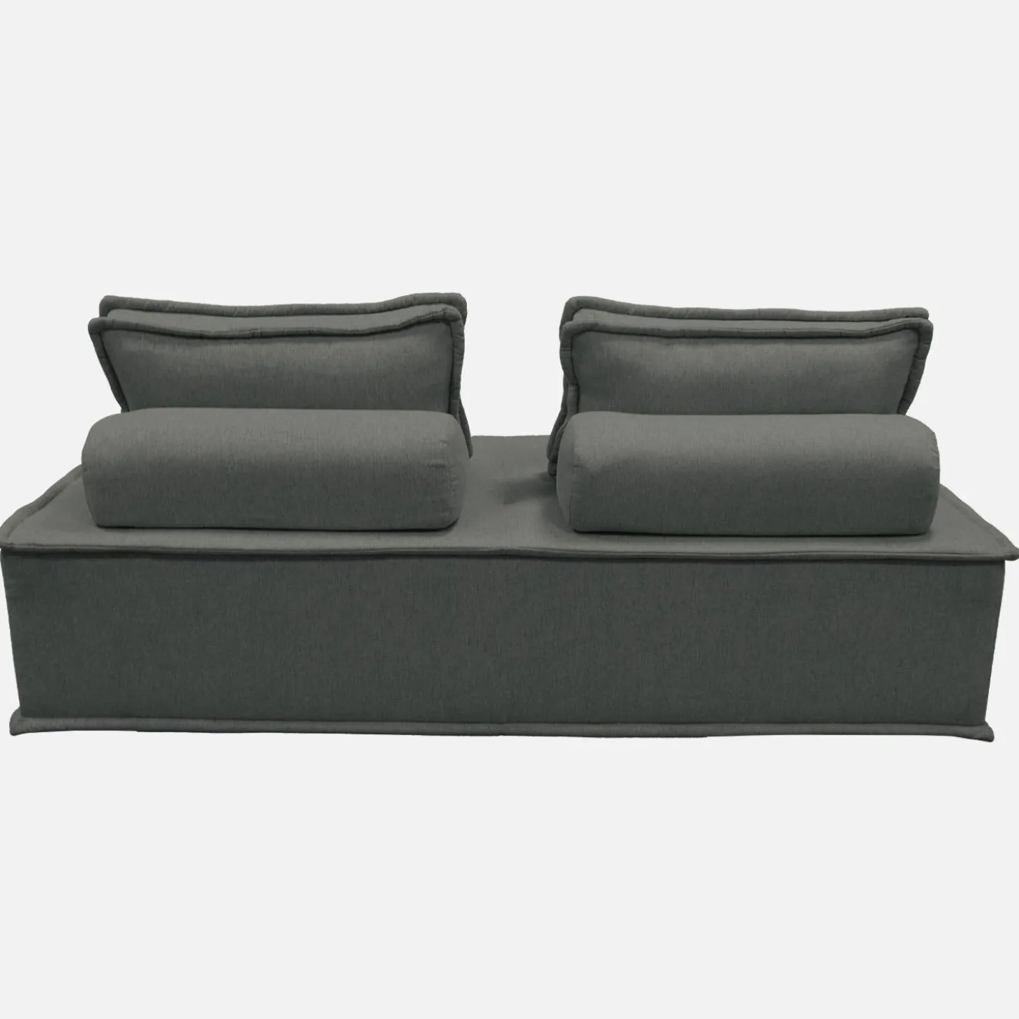 Set van 2 fauteuils met 2-zitsbank in stof, met kussen