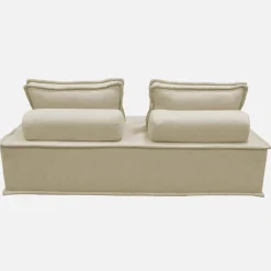 Set van 2 fauteuils met 2-zitsbank in stof, met kussen