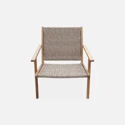 Set van 2 fauteuils van acaciahout en hars