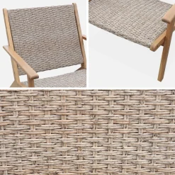 Set van 2 fauteuils van acaciahout en hars