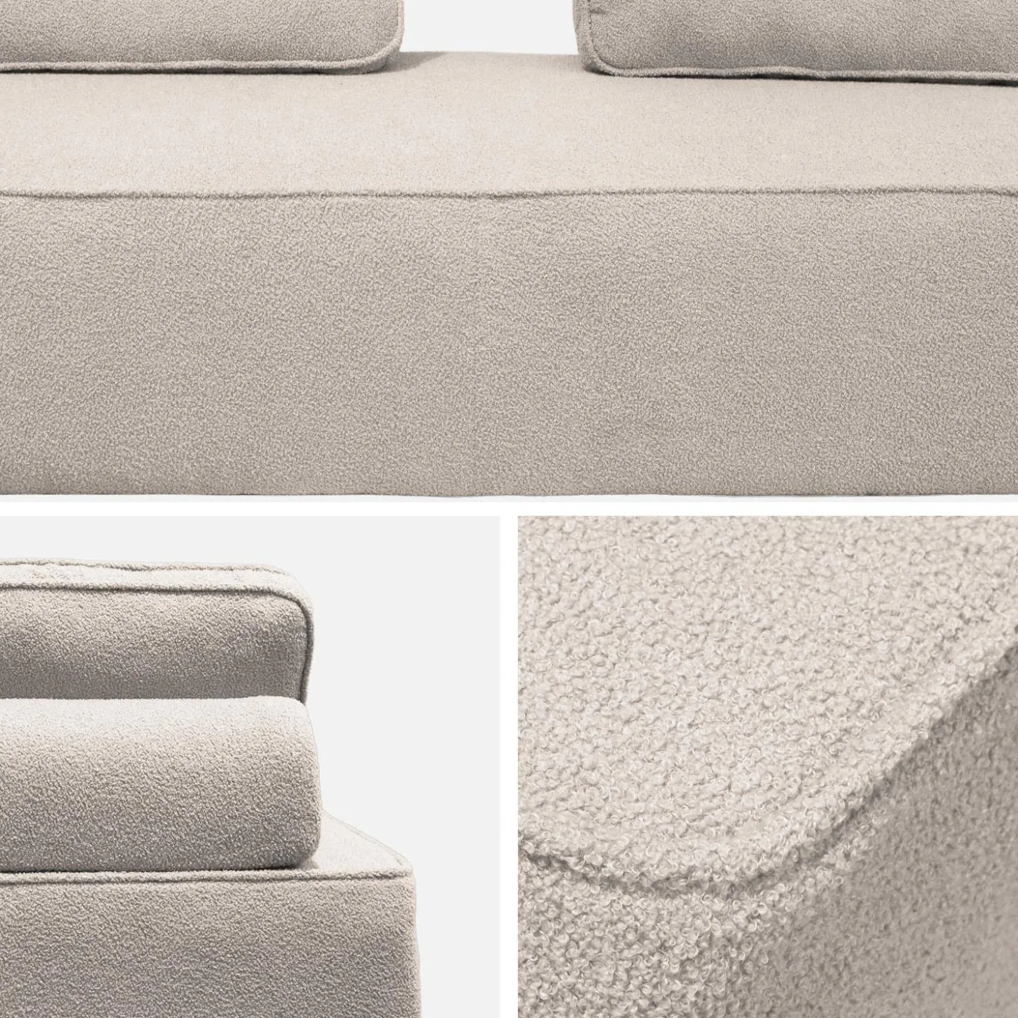 Set van fauteuils voor modulaire bank 4 zitplaatsen bouclé