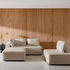 Set van fauteuils voor modulaire bank 4 zitplaatsen bouclé