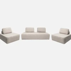 Set van fauteuils voor modulaire bank 4 zitplaatsen bouclé