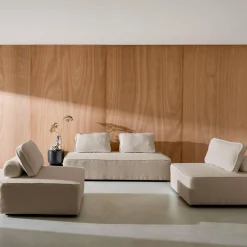 Set van fauteuils voor modulaire bank 4 zitplaatsen bouclé