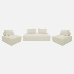 Set van fauteuils voor modulaire bank 4 zitplaatsen corduroy