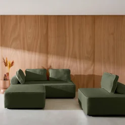 Set van fauteuils voor modulaire bank 4 zitplaatsen bouclé