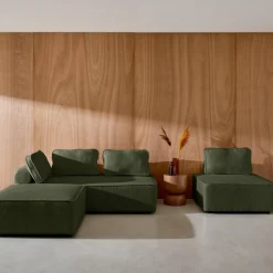 Set van fauteuils voor modulaire bank 4 zitplaatsen bouclé