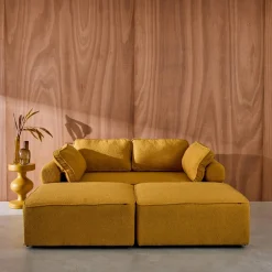 Set van fauteuils voor modulaire bank 4 zitplaatsen bouclé