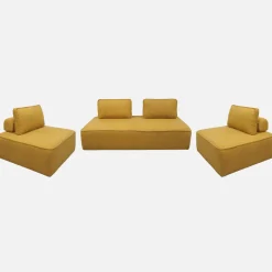 Set van fauteuils voor modulaire bank 4 zitplaatsen bouclé