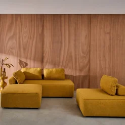 Set van fauteuils voor modulaire bank 4 zitplaatsen bouclé