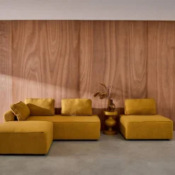 Set van fauteuils voor modulaire bank 4 zitplaatsen bouclé