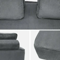 Set van fauteuils voor modulaire bank 4 zitplaatsen corduroy