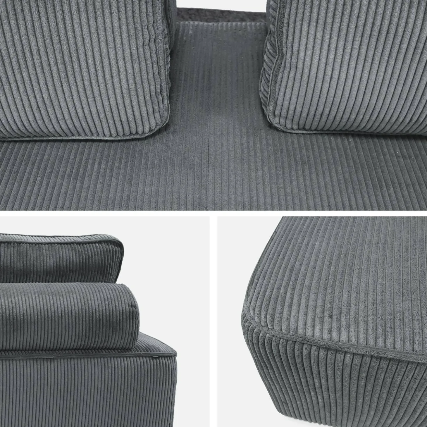 Set van fauteuils voor modulaire bank 4 zitplaatsen corduroy