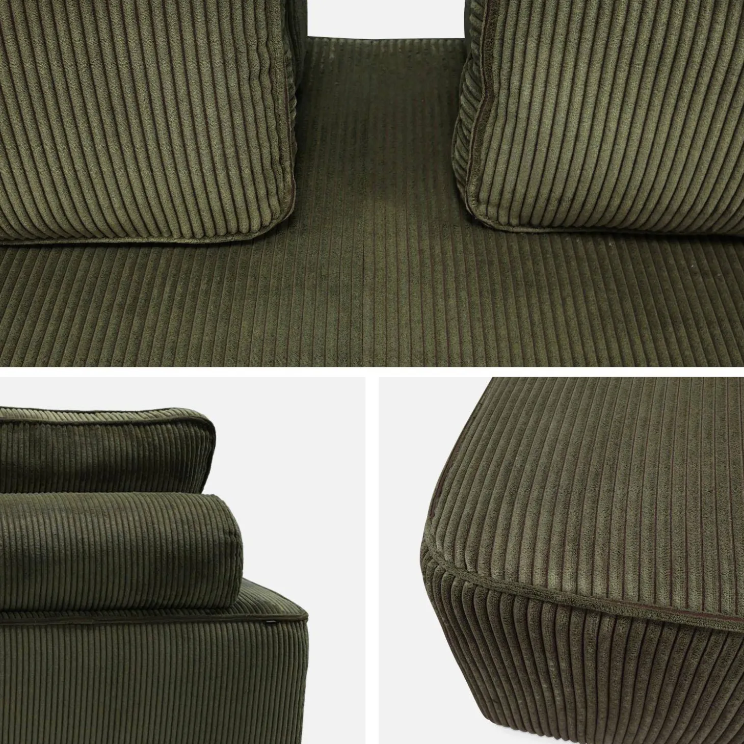 Set van fauteuils voor modulaire bank 4 zitplaatsen corduroy