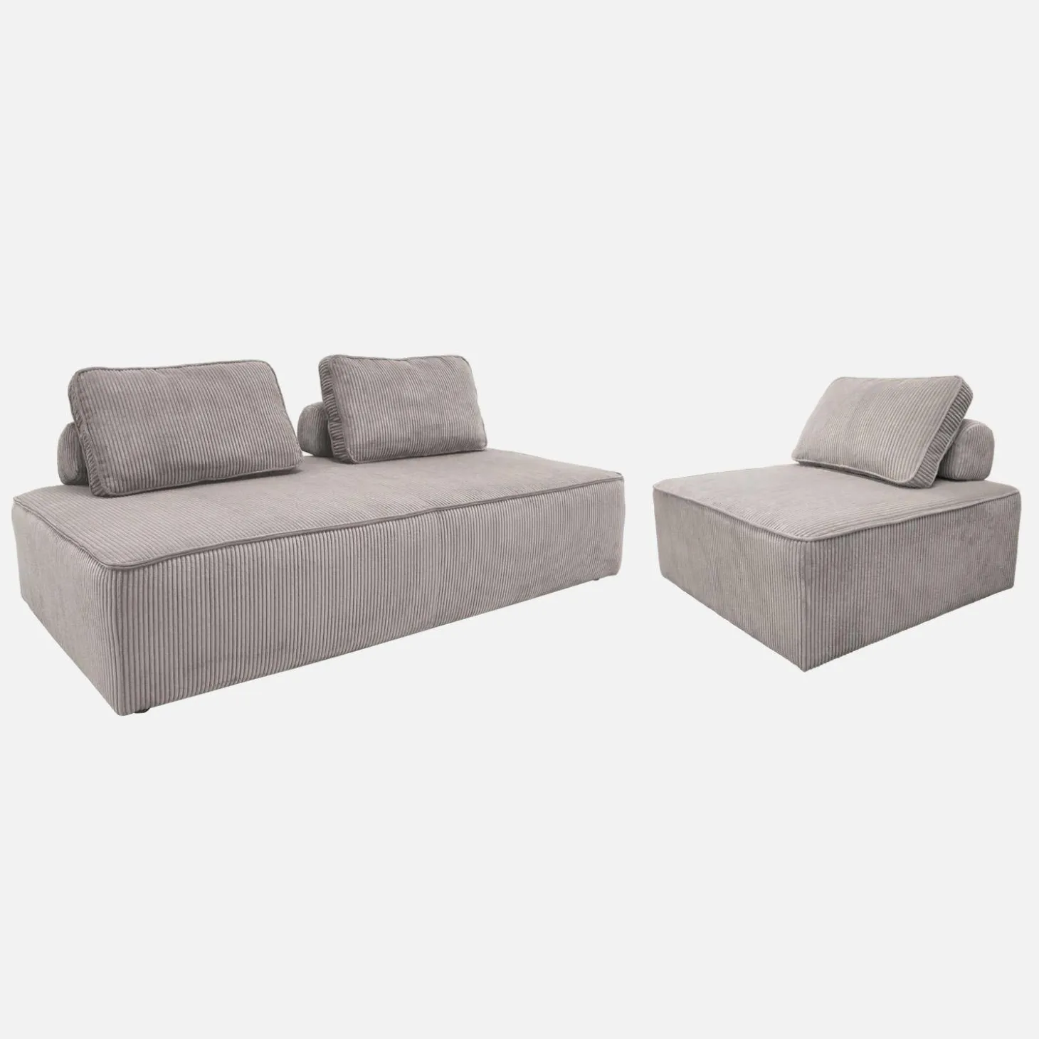 Set van fauteuils voor modulaire bank 3 zitplaatsen corduroy