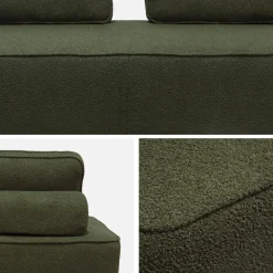 Set van fauteuils voor modulaire bank 3 zitplaatsen bouclé