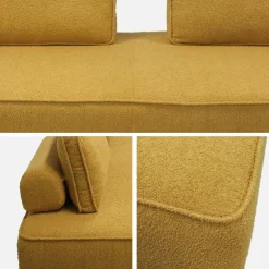 Set van fauteuils voor modulaire bank 3 zitplaatsen bouclé