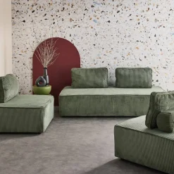 Set van fauteuils voor modulaire bank 4 zitplaatsen corduroy