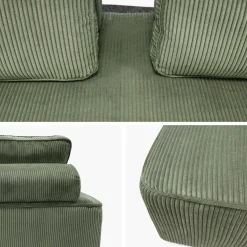 Set van fauteuils voor modulaire bank 4 zitplaatsen corduroy
