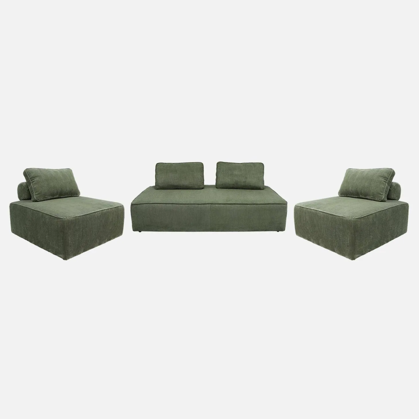 Set van fauteuils voor modulaire bank 4 zitplaatsen corduroy