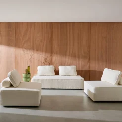 Set van fauteuils voor modulaire bank 4 zitplaatsen bouclé