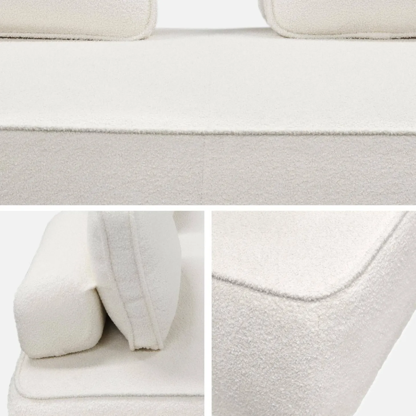 Set van fauteuils voor modulaire bank 4 zitplaatsen bouclé