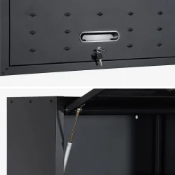 Set van 2 hoge opbergkasten met klep voor de garage of schuur