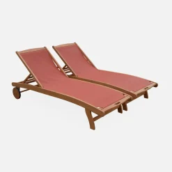 Set van 2 houten ligbedden