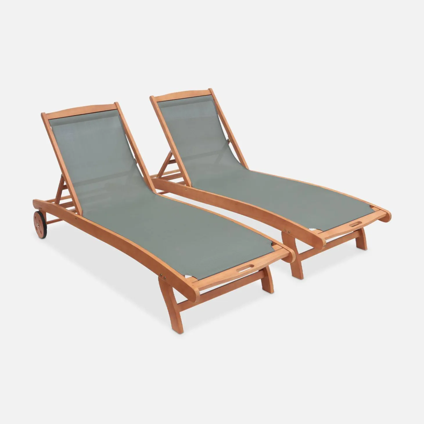 Set van 2 houten ligbedden