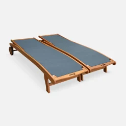 Set van 2 houten ligbedden
