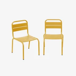 Set van 2 metalen kinderstoelen