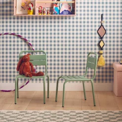 Set van 2 metalen kinderstoelen