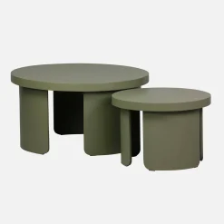 Set van 2 ronde nesttafels, salontafel
