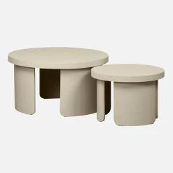 Set van 2 ronde nesttafels, salontafel