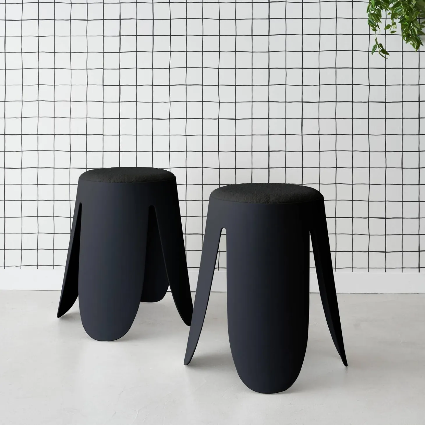 Set van 2 stapelkrukken, Ø30 / 44 x H46cm