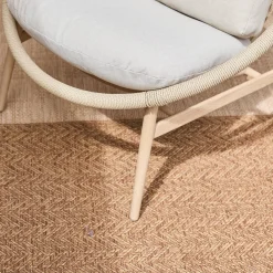 Set van 2 tuinstoelen met stalen en rotan tafel