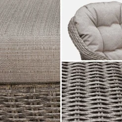 Set van twee armstoelen, rond wicker - Lecco